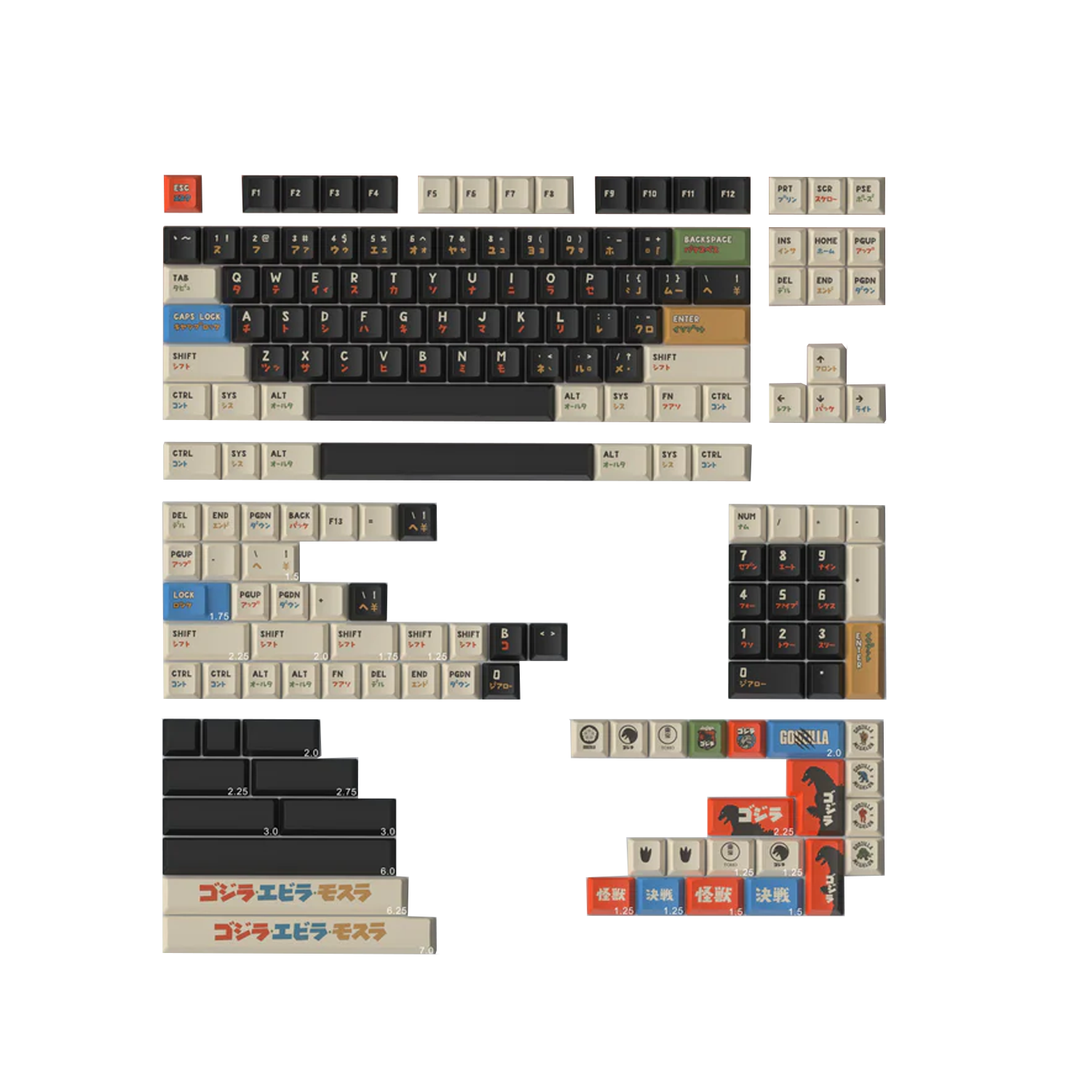 KeyTok Black Classic Godzilla Low Profile Tuş Takımı