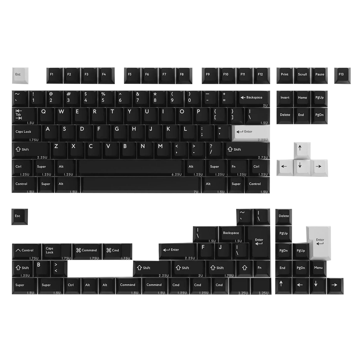キーボード PBTfans Doubleshot WOB PBTfans WOB PBT Tuş Takımı