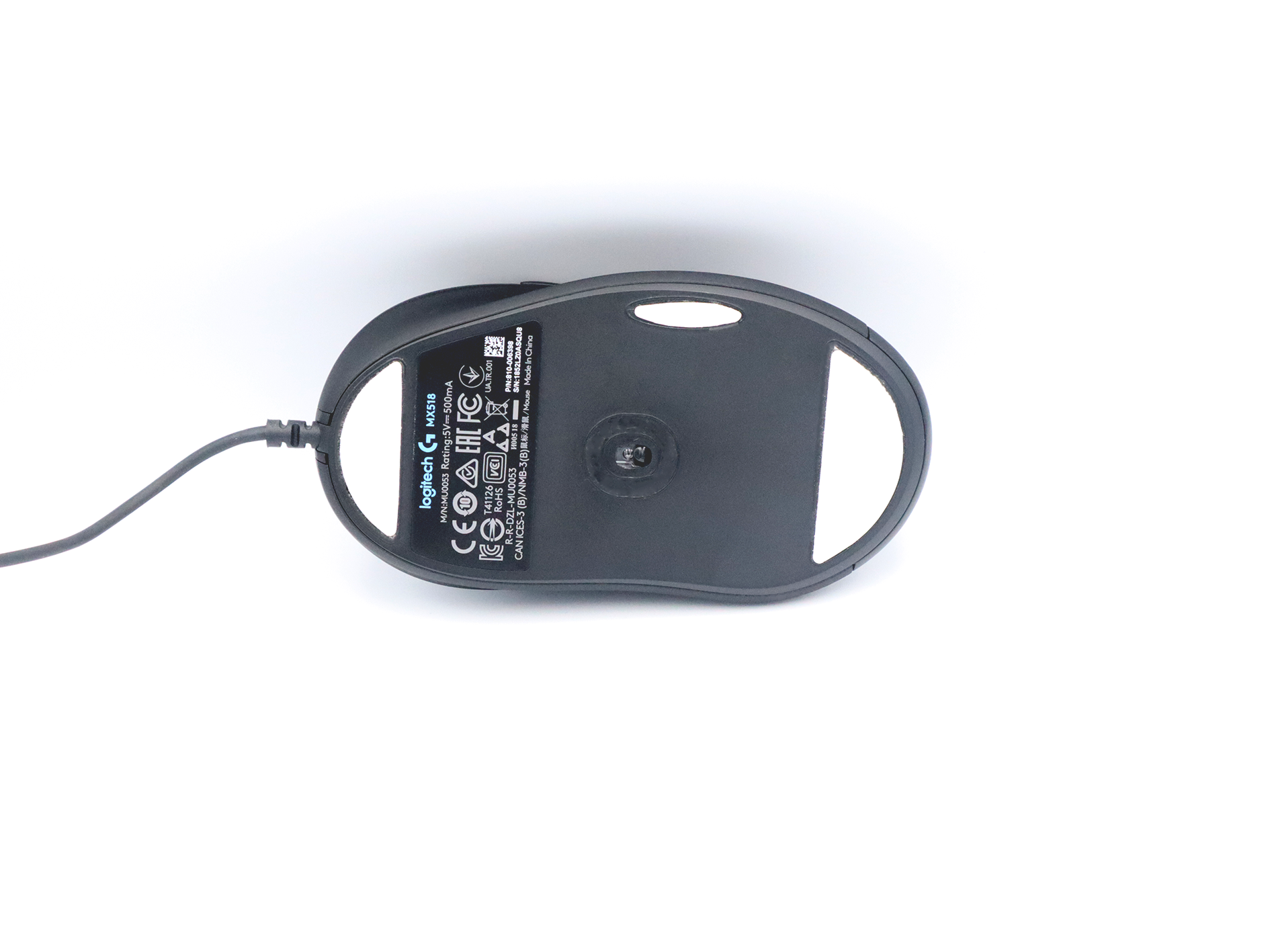 Logitech MX518 Legendary i in Hoverpad V2 Mouse Skate